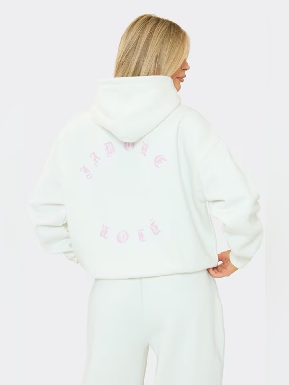 Cream oversized zip hoodie